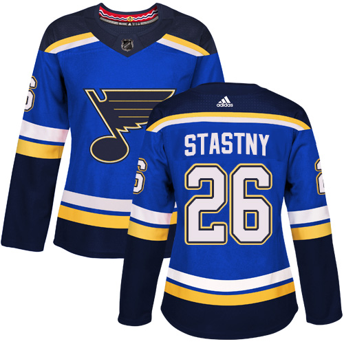 Adidas Blues #26 Paul Stastny Blue Home Authentic Women's Stitched NHL Jersey